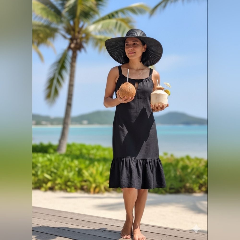 Michael Kors Black Linen Dress Size 10